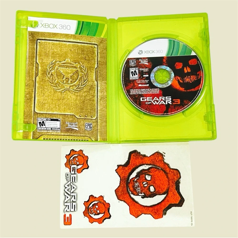 Xbox 360 Gears of War 3 CIB Complete w/ Manual + Sticker Pack Tested Working